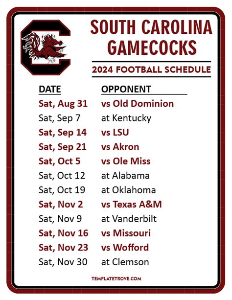 south carolina football sxhedule|south carolina athletics schedule.